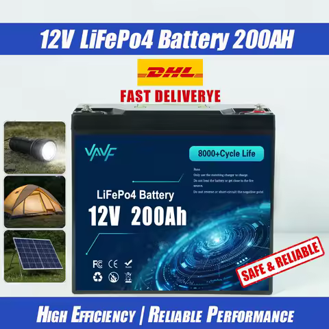 12V 200Ah LiFePO4 Battery with BMS 8000+🌼Cycles,for Solar🌦️Energy Storage,RV Travel,Boats,Off-Road Adventures &amp; Off-Grid Homes