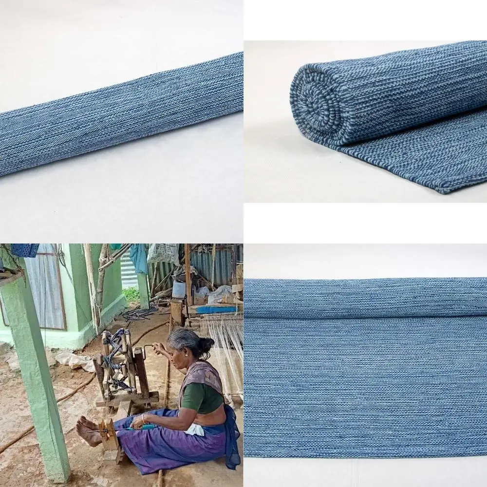 

Органический хлопковый коврик для йоги — натуральный, нетоксичный, моющийся — идеально подходит для занятий спортом и фитнеса — 78x27