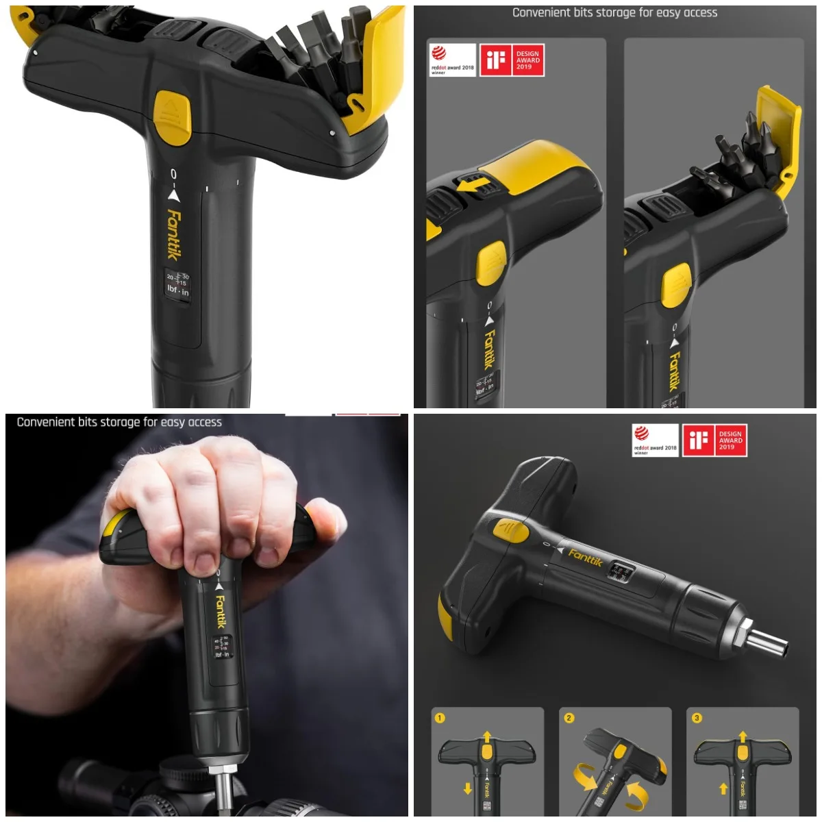 

TS2 PRO Torque Screwdriver Set, 12-Piece S2 Steel Bits, 1/4' Drive, 15-75 in-lbs, T-Handle, Bike & Maintenance