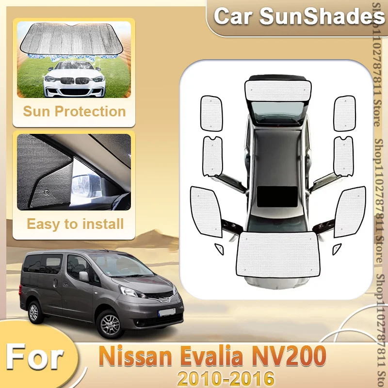 

For NV200 Nissan Evalia Vanette 2010-2016 Car Sunshades Windshield Visor Full Windows Sun Protection Anti UV Auto Accessories