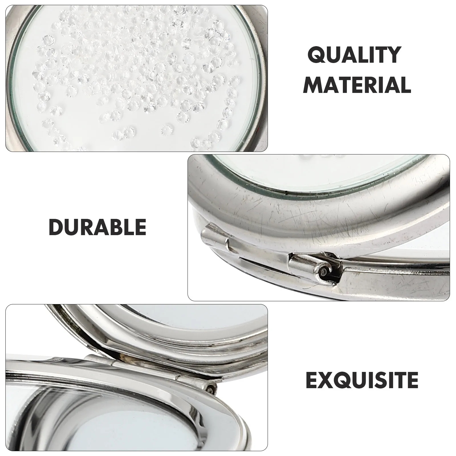 Dubbelzijdige opvouwbare metalen ronde make-upspiegel Mini draagbare kleine reiscompacte spiegel Make-upaccessoire voor buitengebruik