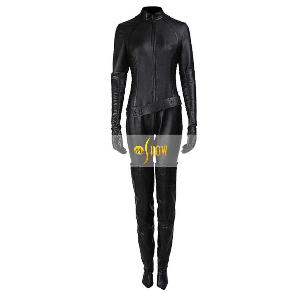 Black Catsuit Fullbody Costume For Women Spandex Halloween Selina Kyle Cosplay Jumpsuit