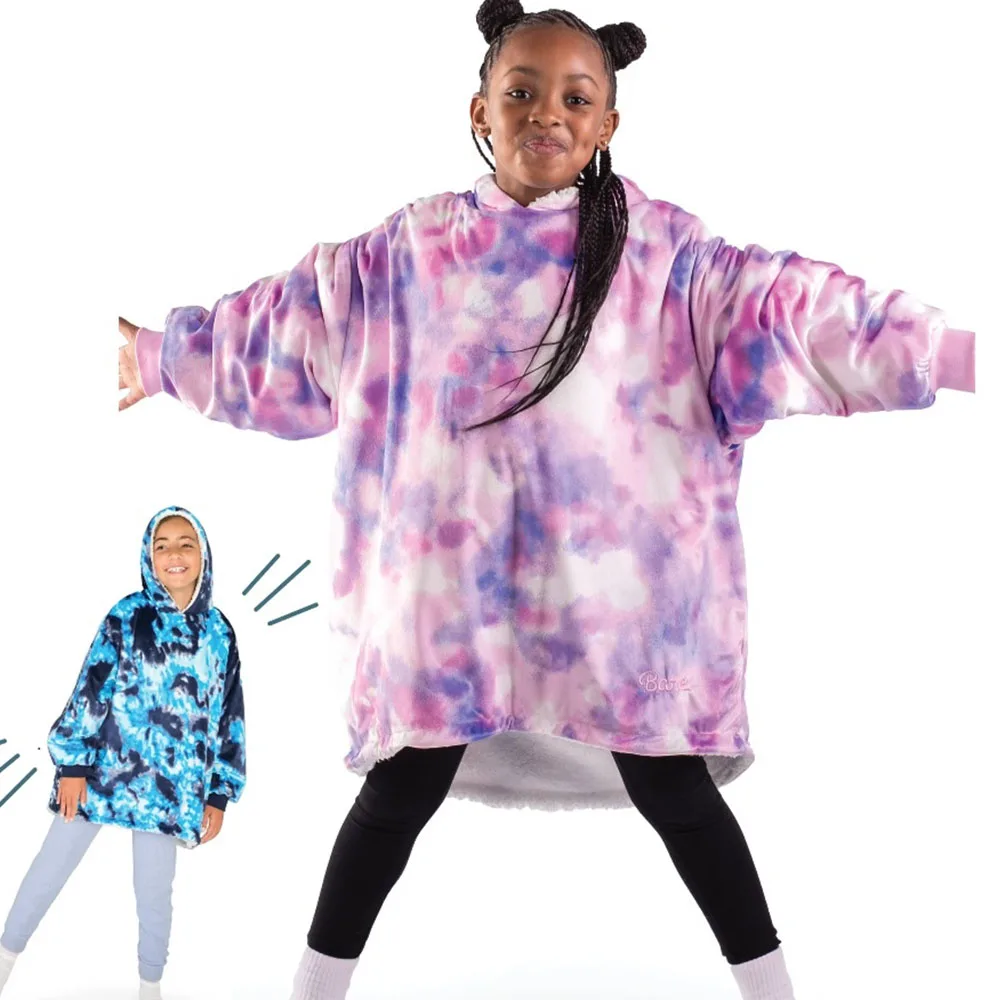 

2025 New Bare Homey Plush Sherpa Kids Wearable Blanket - Fluffy & Soft - Lightweight