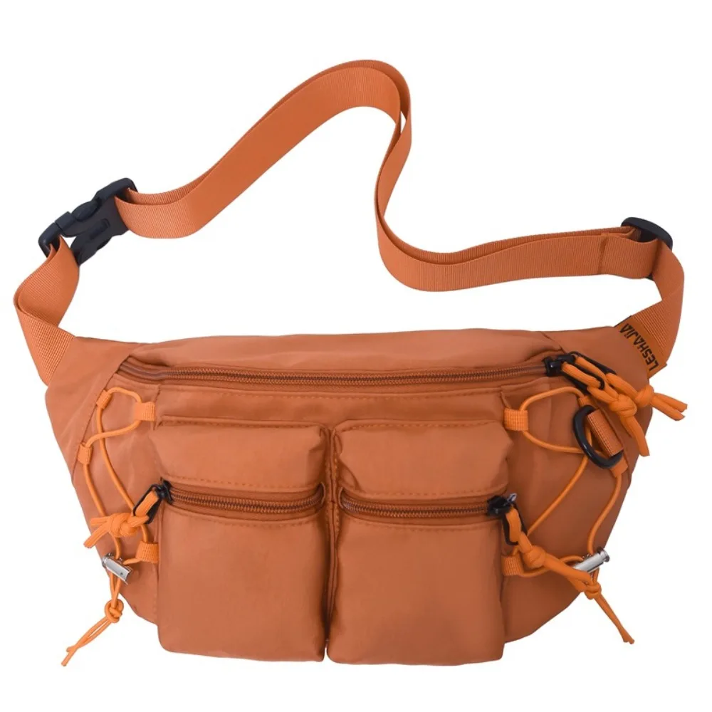 

Casual Nylon Men Waist Bag Y2k Adjustable Strap Multi-pocket Chest Bag Crossbody Bag Japanese Style Sports Fanny Pack Travel