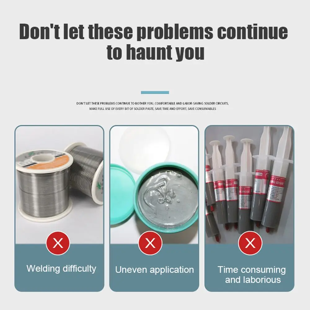 Labor Saving Welding Accessories Repair Tools Manual Syringe Plunger Dispenser Solder Paste Booster Propulsion Tool