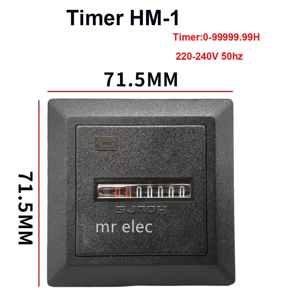 New 50Hz AC 24V 110V 220v Hour meter Non-Resettable square sealed hours timer meter gauge counter HM-1