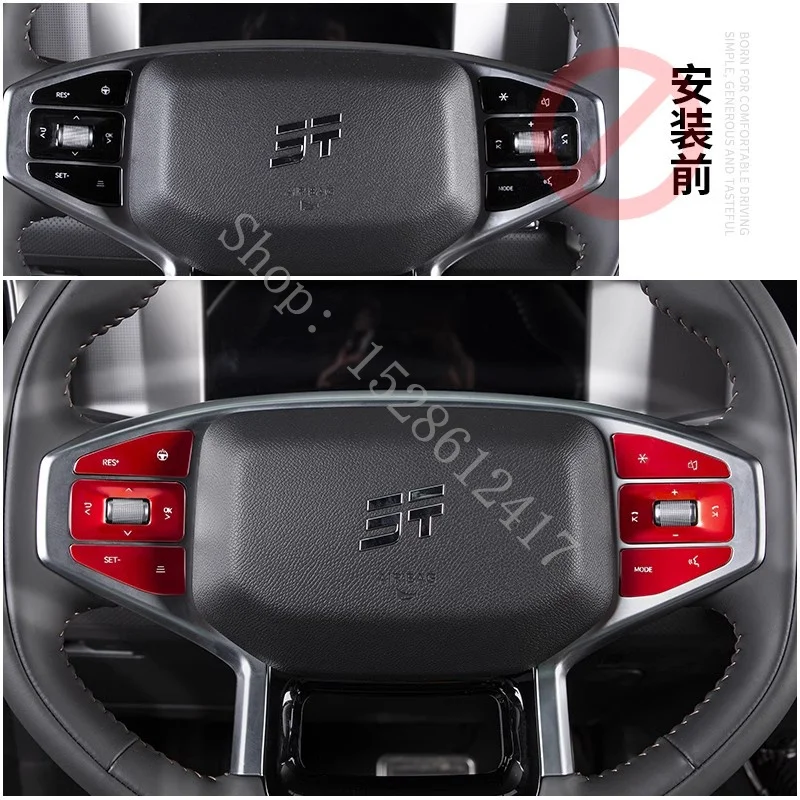 FOR JETOUR T2 2023 2024 2025 Steering wheel reading light door aluminum alloy button patch Trim Car Accessories