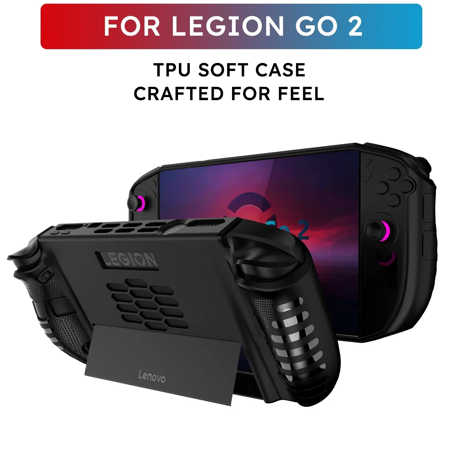 حافظة CoverJoy من مادة TPU لجهاز Legion Go 2 مع نافذة حامل وغطاء ألعاب واقٍ شامل مقاوم للسقوط، #1