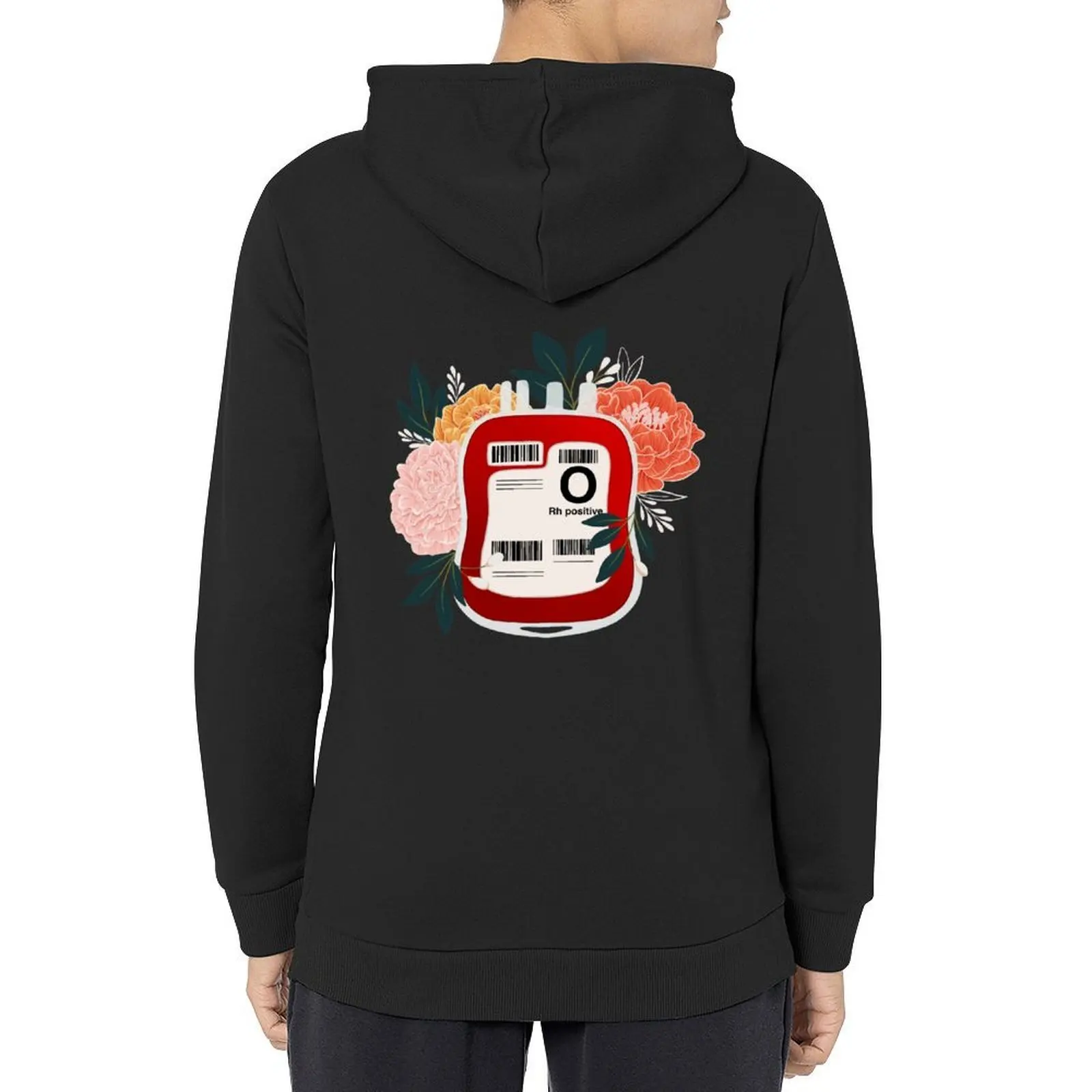 

Floral O Positive Hoodie mens clothing autumn jacket men men's clothing men's coat hoodies for men high quality