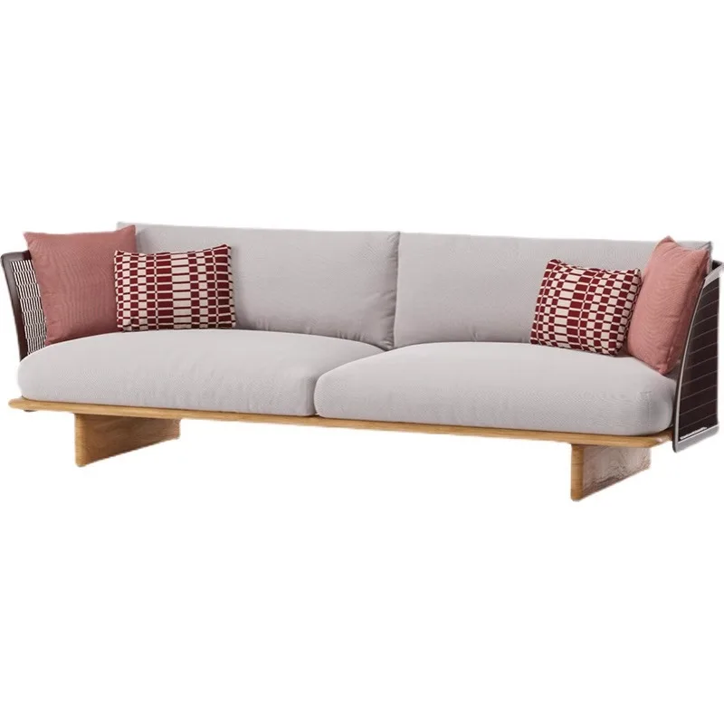 

Outdoor courtyard leisure rattan sofa villa courtyard hotel homestay waterproof sunscreen solid wood combination furniture desig