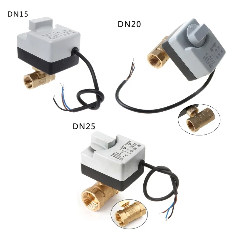 ac-220v-dn15-dn20-dn25-2-ウェイ-3-ワイヤー電動ボールバルブ電動アクチュエータ、手動スイッチ付き