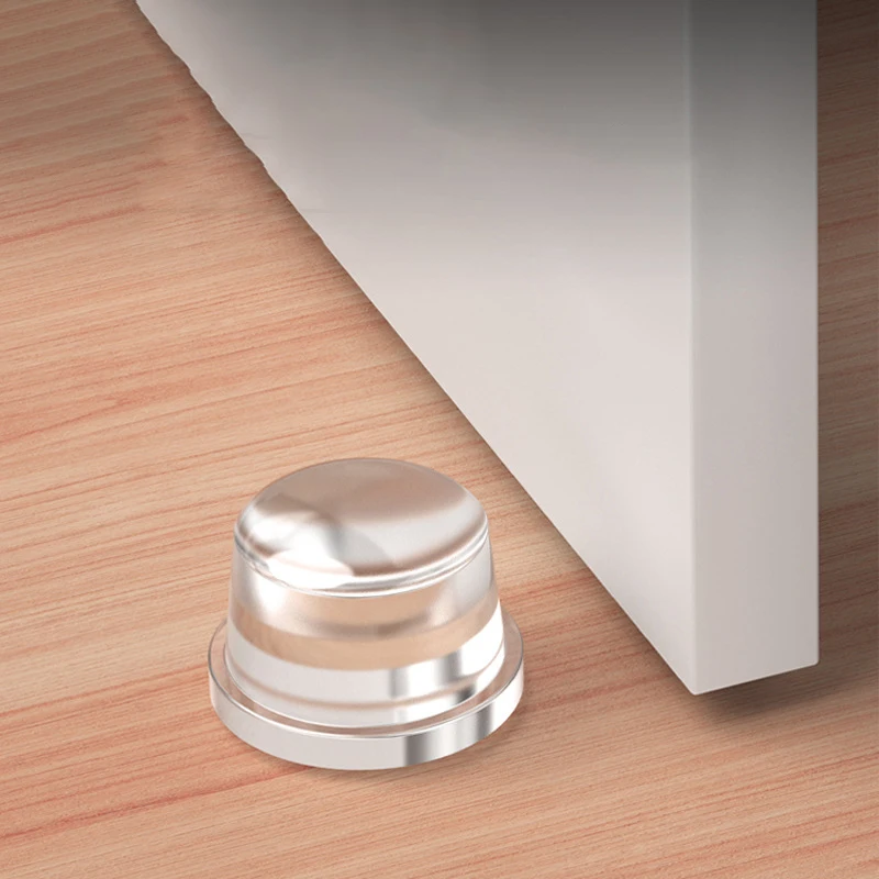 Safety First with No-Drill Silicone Door Stoppers - 1/3/5 Pack of Transparent Anti-Collision Pads for Home/Office