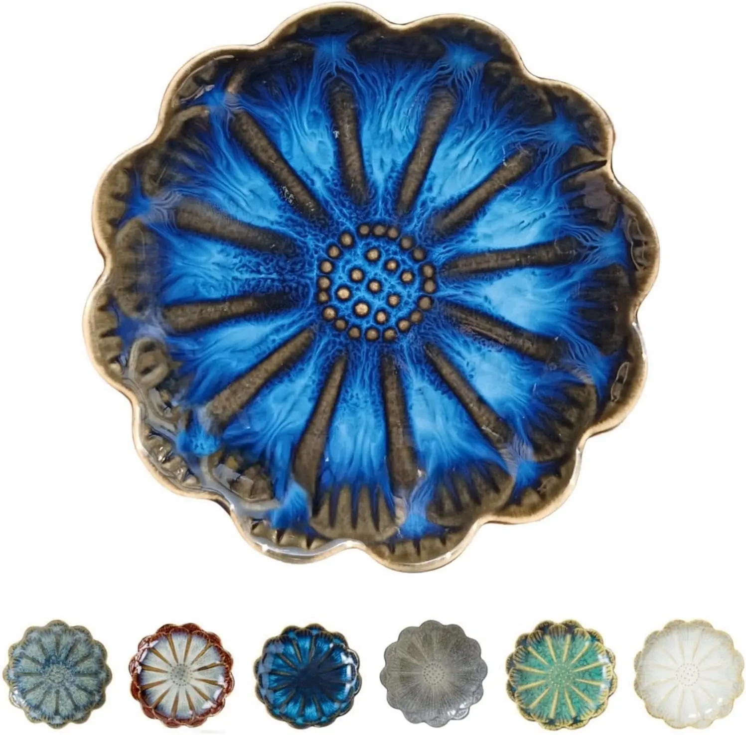 

Керамическая подставка для ложки с милым цветком — причудливый держатель для посуды для плиты или кухонной стойки | Вмещает ложки, 1 шт (ретро сапфир)