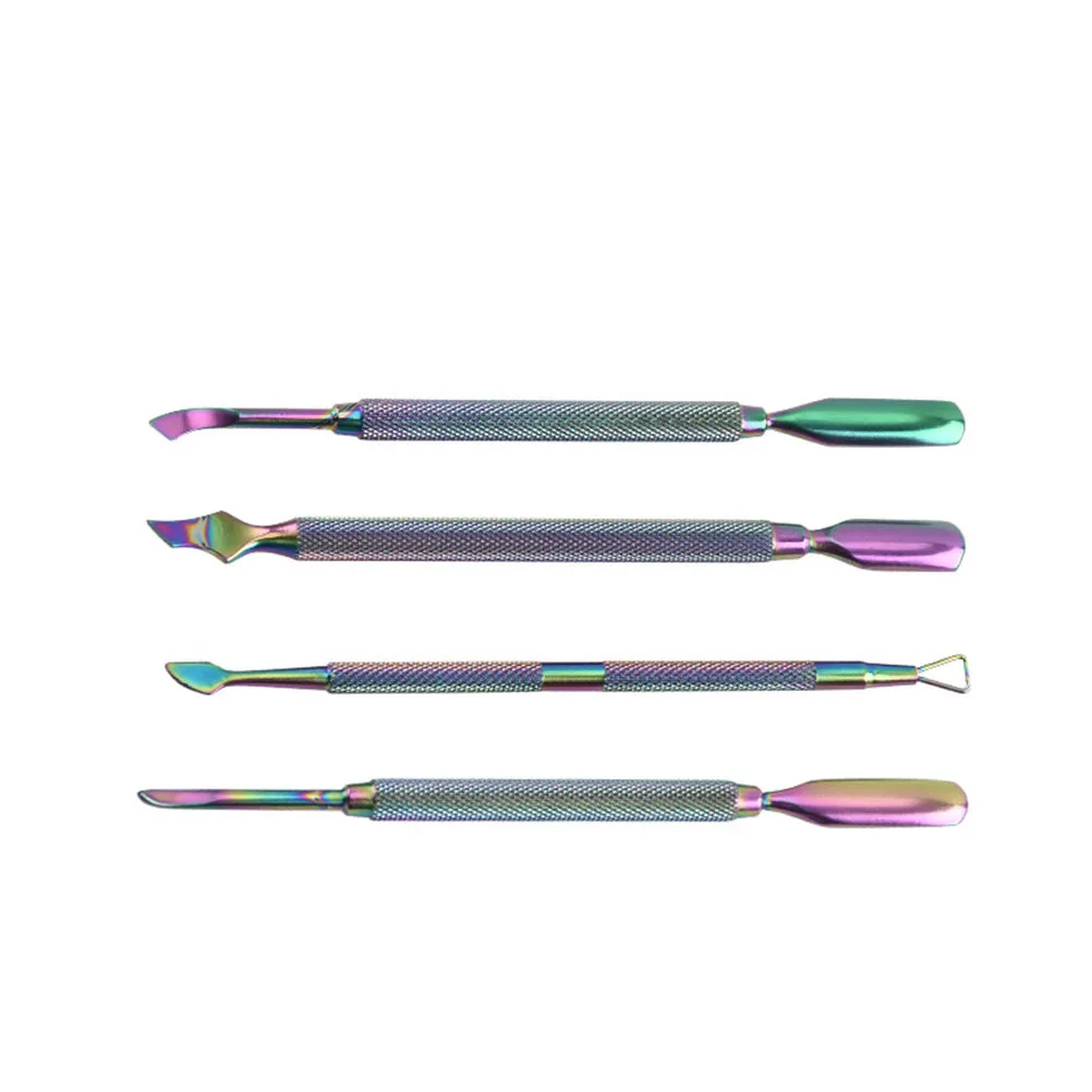 4Pcs 다채로운 네일 아트 도구 전문 홈 사용을위한 안전하고 실용적인 액세서리 매니큐어 용품 매니큐어 도구