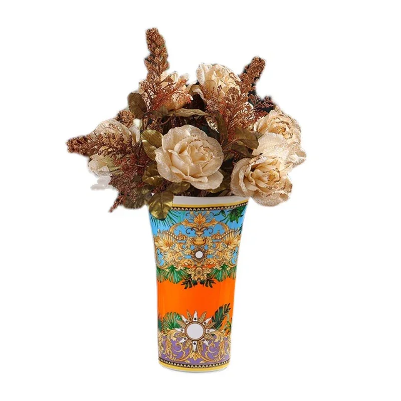 Retro Flower Pot Ceramic Vase Grass Garden Tool  Stores Necessaries Special Design Royal Style Handpainted Element High Quality