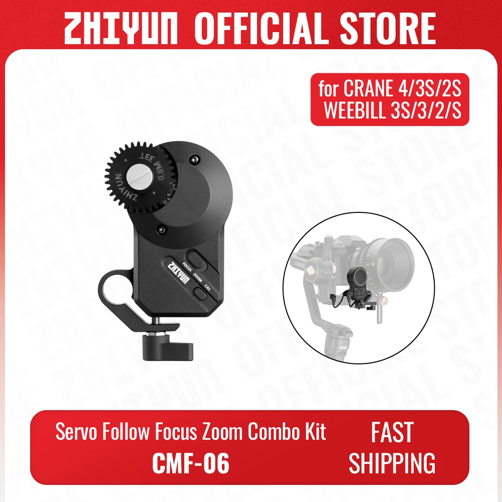 ZHIYUN Official CMF-06 Servo Follow Focus Zoom Combo Kits for Crane 4/2S/3S / Weebill 3S/3/2/S Handheld Stabilizer Accessories