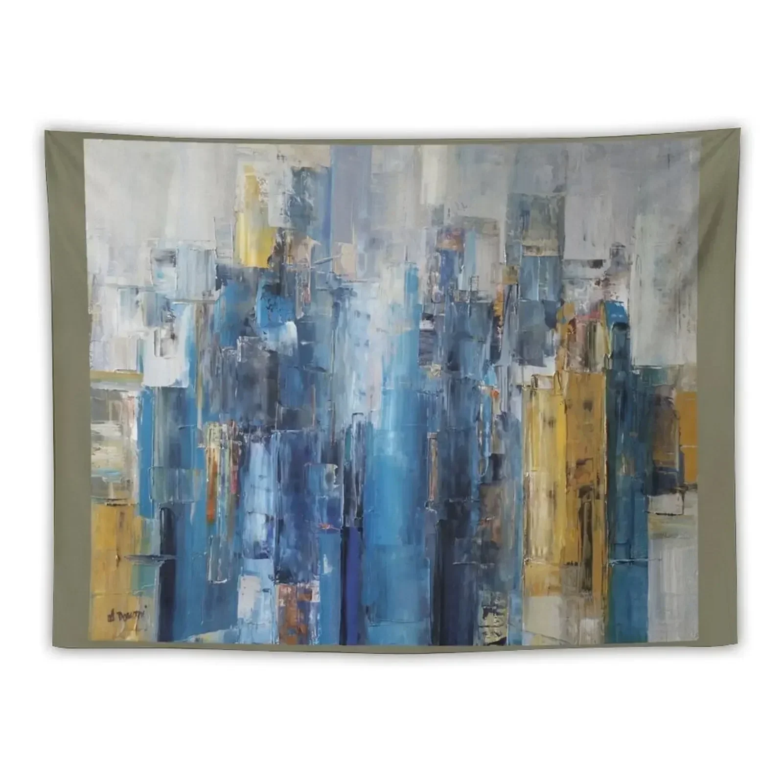 

Blue City Tapestry Decoration Aesthetic Wall Hanging Decorative Paintings Room Aesthetic Tapestry