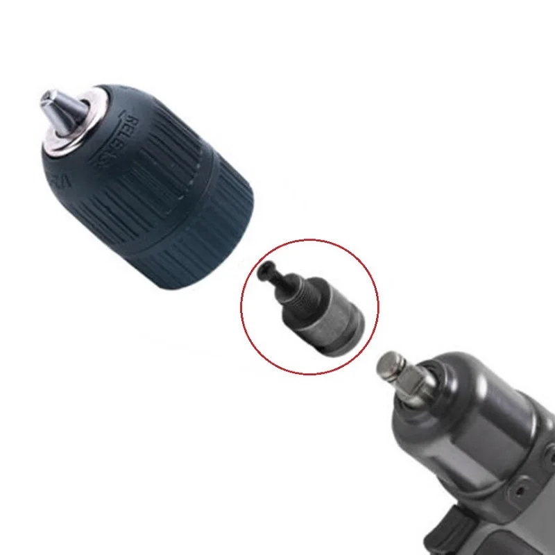 1/2inch Drill Chuck Adaptor With Screw For Impact Wrench Conversion 1/2-20UNF With Screw Hex Socket Adapter