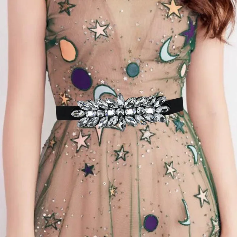 2024 New Belt women's handmade inlaid rhinestone crystal decorative dress with dress waist seal