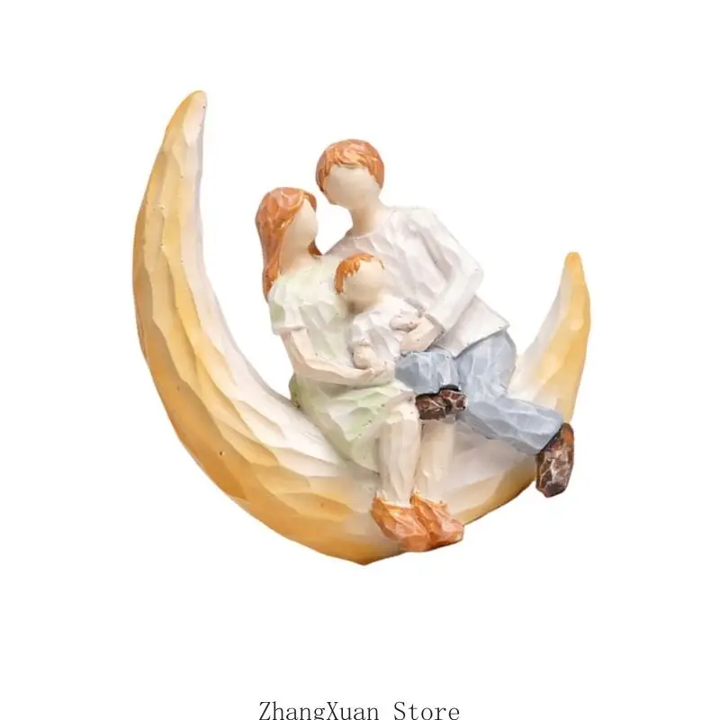 Familienfiguren, Harz, Familienskulptur, Mutter und Tochter, Statue, Heimdekoration, Muttertagsgeschenk für Mutter, 3 x – Detail 9