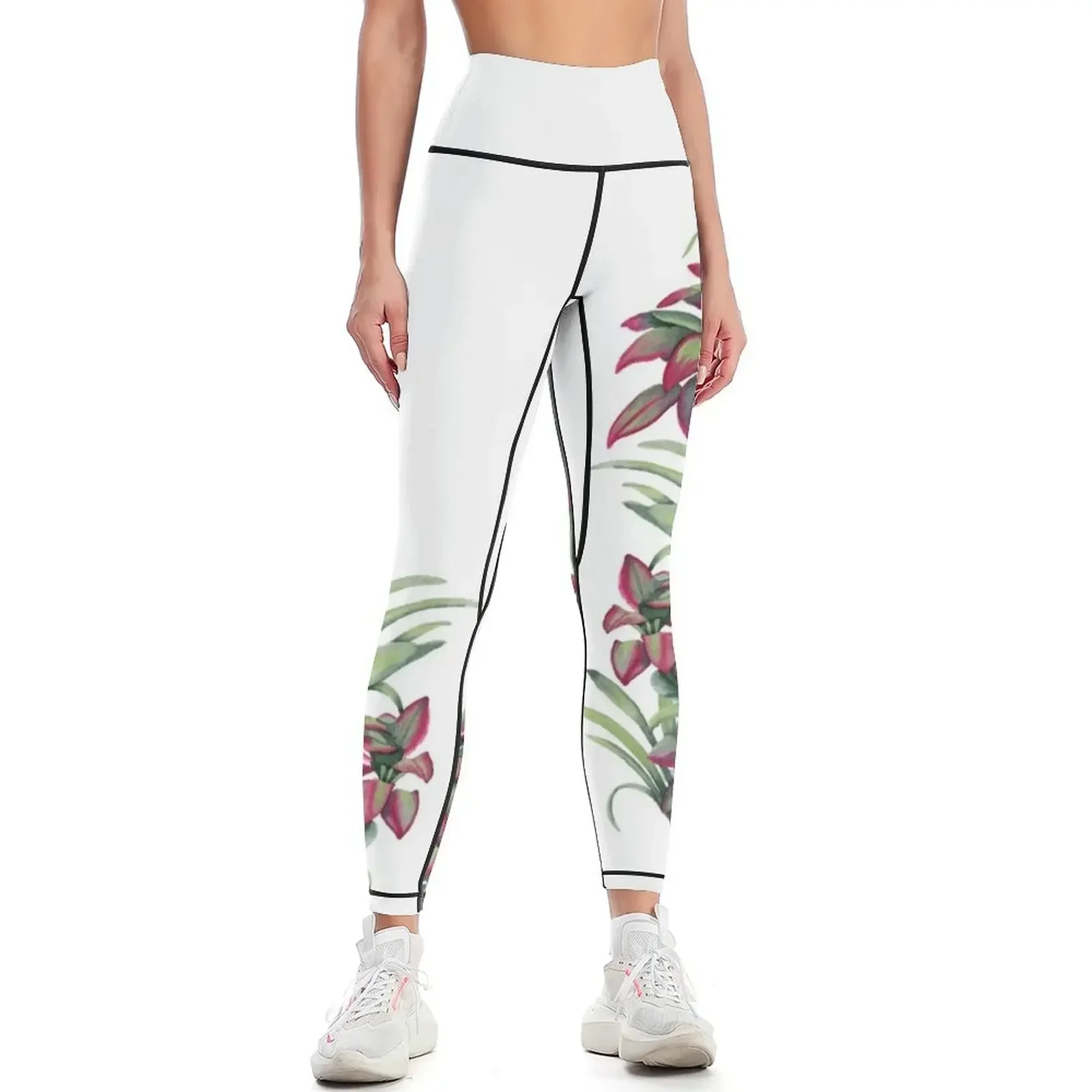 

Tropical Leaves Sing Leggings high waist trousers Women's tights Clothing fitness Womens Leggings