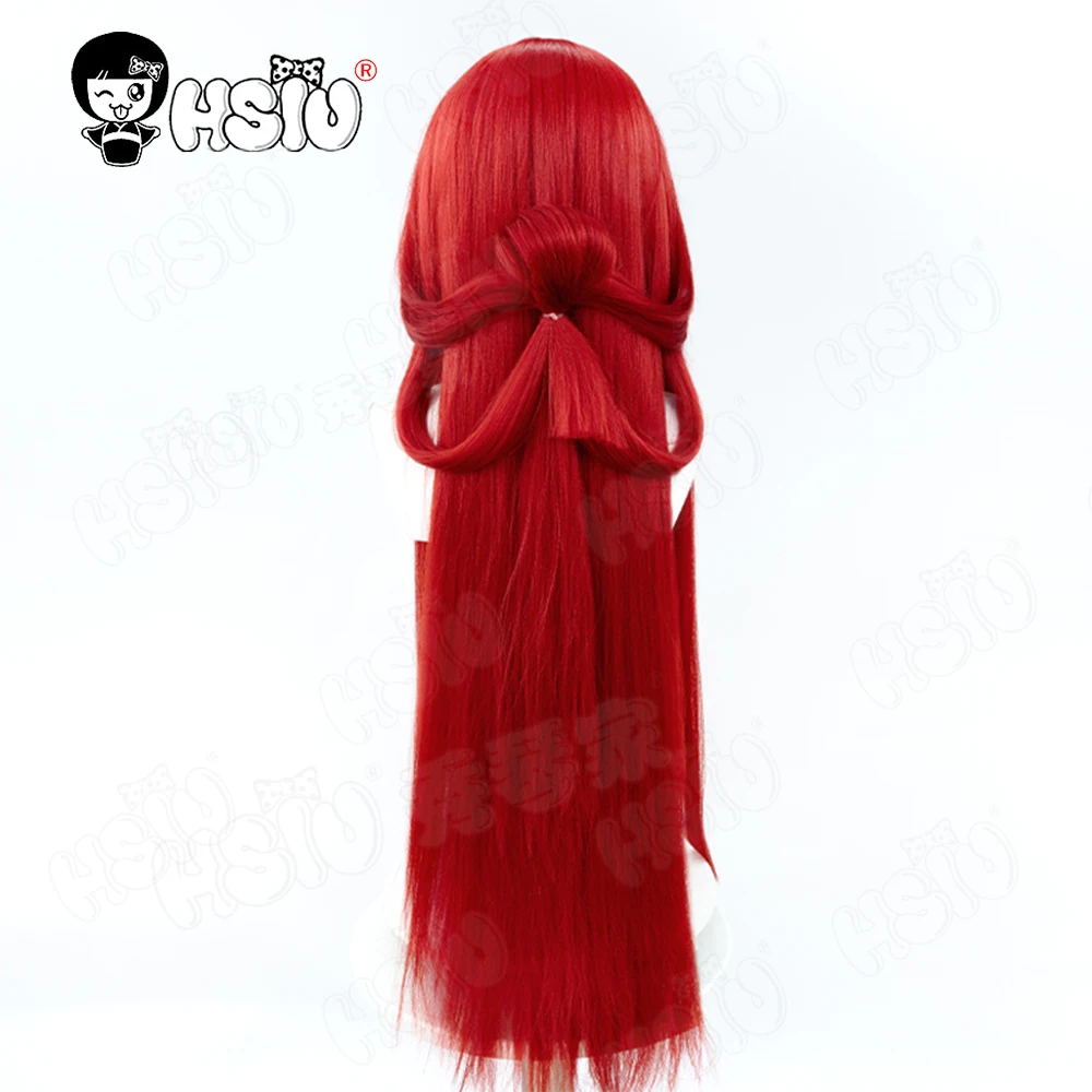 Uesugi Erii Cosplay Wig HSIU 100CM Special Red Long Hair Synthetic Wig+Wig cap Anime Dragon Raja Uesugi Erii Cosplay