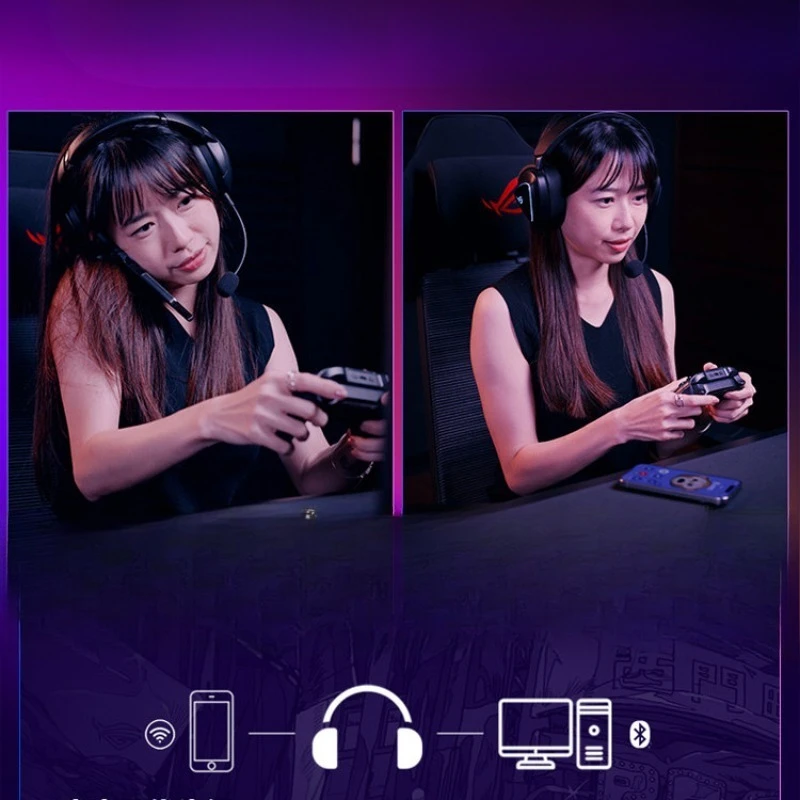 Three-mode wireless bluetooth headset computer game e-sports