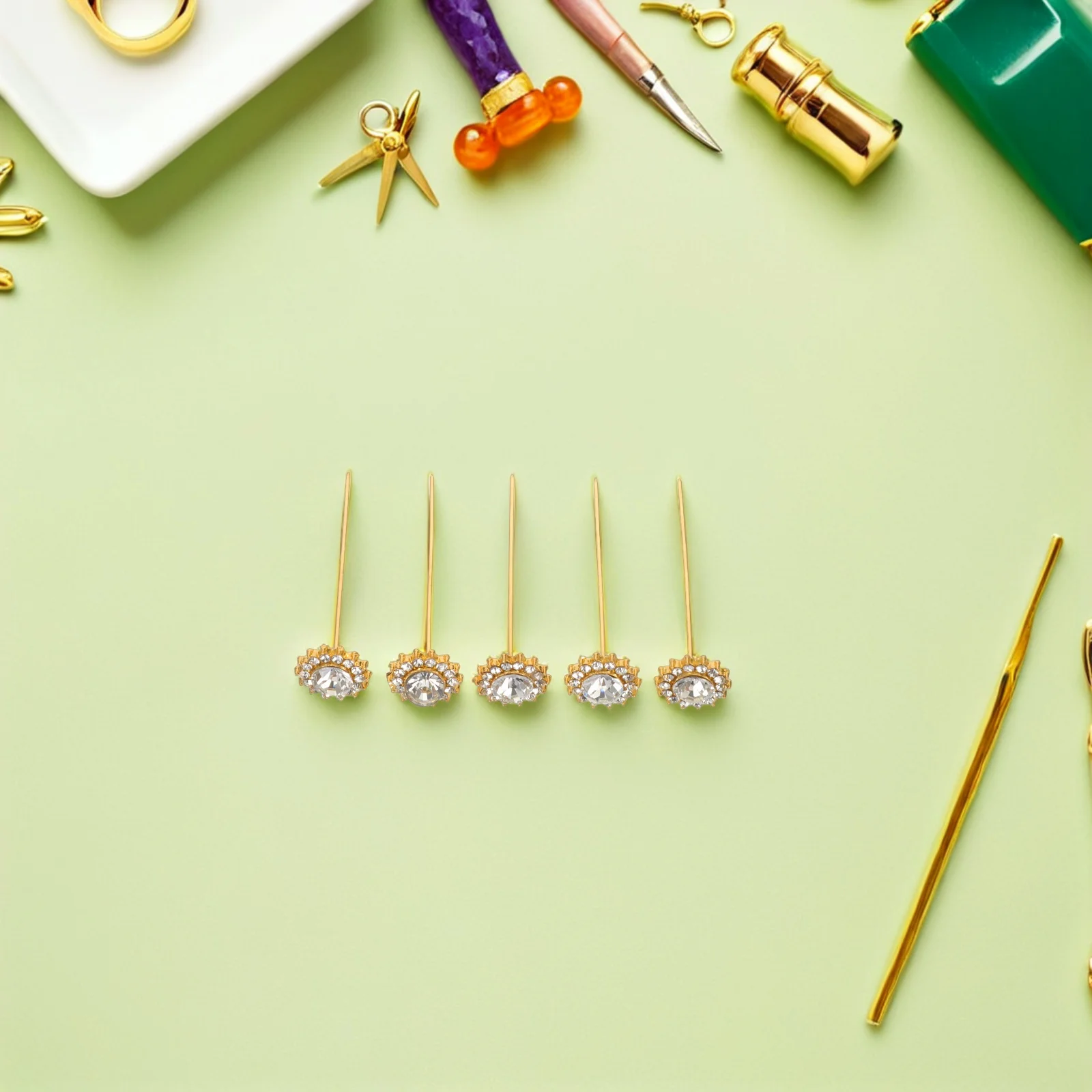 

15Pcs Elegant Rhinestone Flower Brooch Pin Women Handmade Jewelry Wedding Bridal Accessory DIY Craft Boutonniere Pins