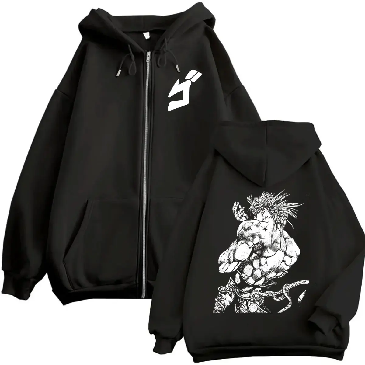 Hot Anime Jojo Bizarre Adventure Zipper Hoodie Manga Dio Brando Zip Up Jacket Coat Men Women Clothing Cartoon Oversized Hoodies