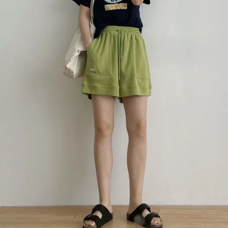 Women's New Slimming Slim Waist Casual Lounge Home Sport Shorts Comfortable Loose Wide-Leg Drawstring A-Line Pants