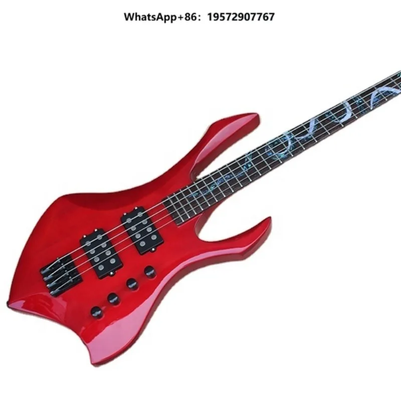 Electric Bass Guitar Red 4 Strings Bass 2021 ELectric Bass Guitar
