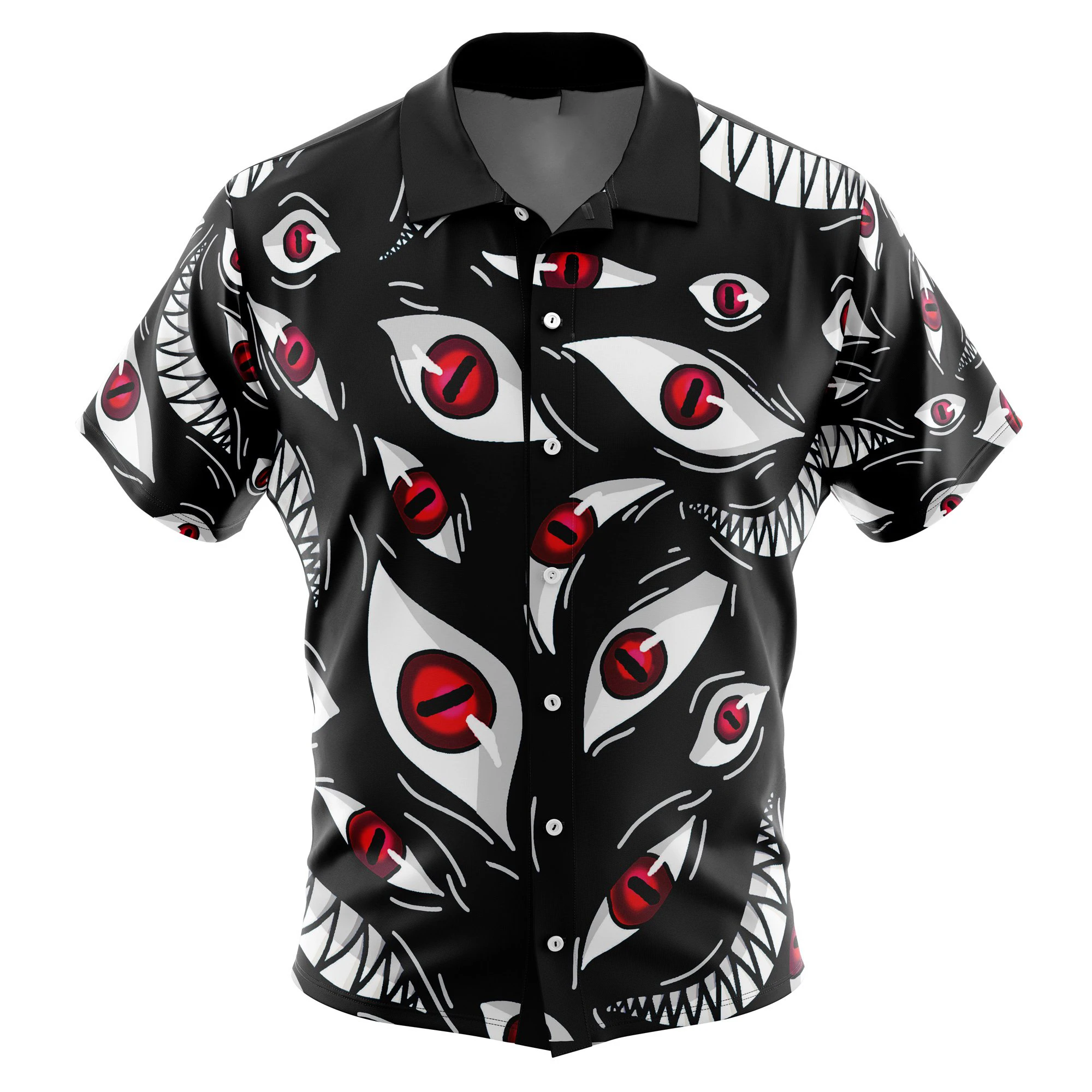 2024 New Summer Men\'s Shirt 3D Printed Eye Pattern Casual Oversized Short Sleeve Hawaiian Shirt Fashion Quick Dry Lapel Top