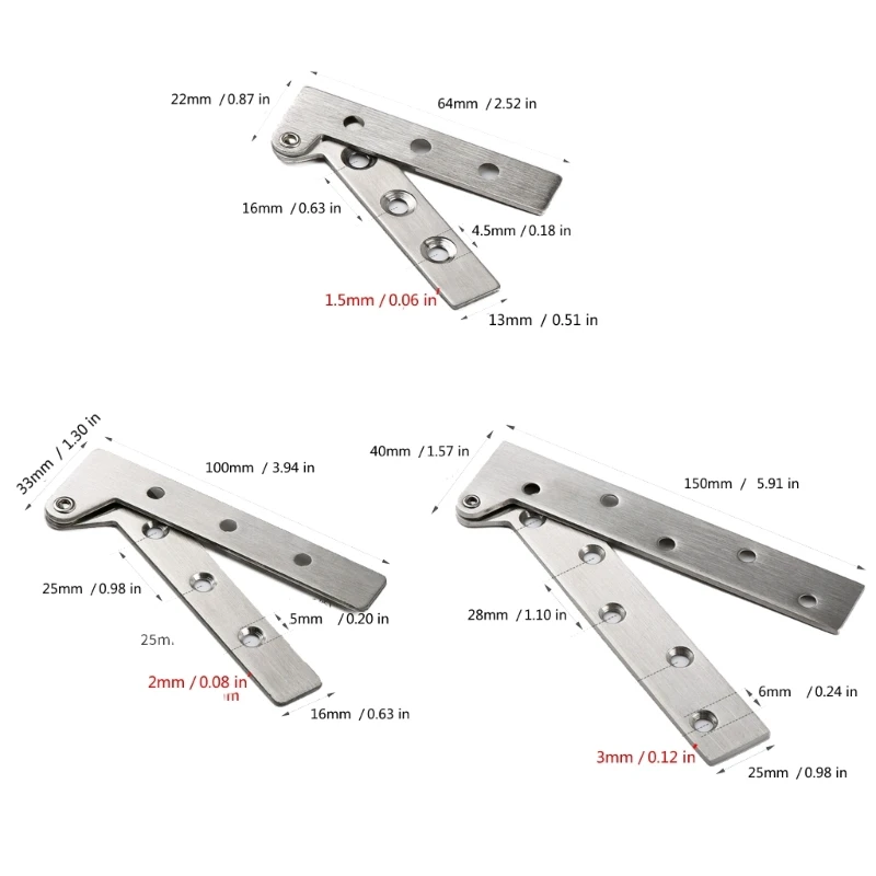 Hardware Stainless Steel Rotating Invisible Door Pivots Hinge Tone Rotation Door Hardware Door Hinge Hardware for Bookshelf