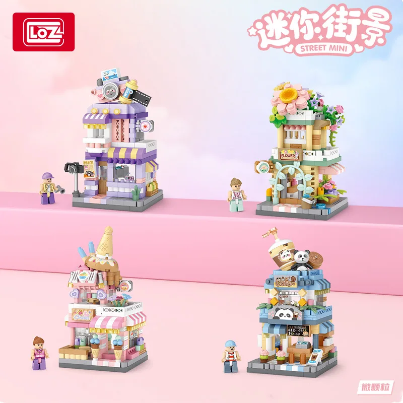 Genuine Restaurant Dessert Coffee Pet Fruit Store Street View Food House Building Blocks Kit Girls Bricks Model Child Cute Gifts