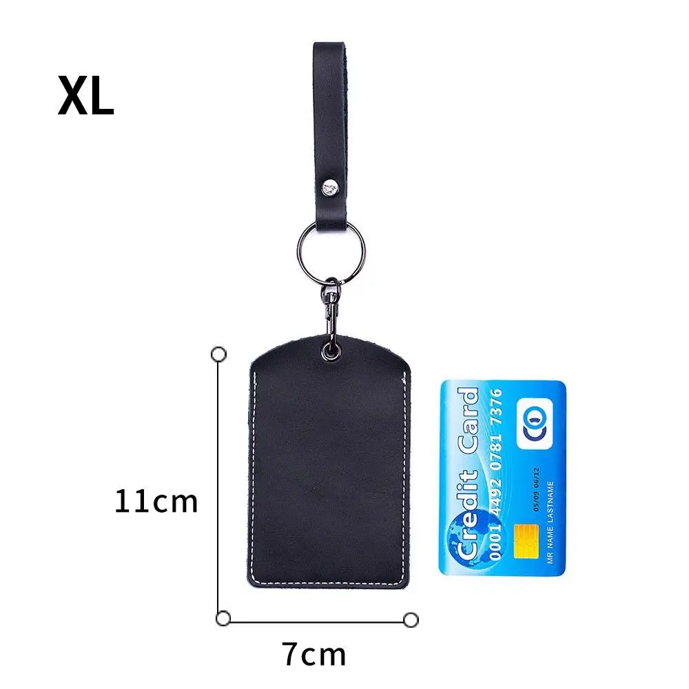 

Accessories Access Tags Card Holder Key Tag Ring Cow Leather Keychain Leather Key Holder ID Card Case