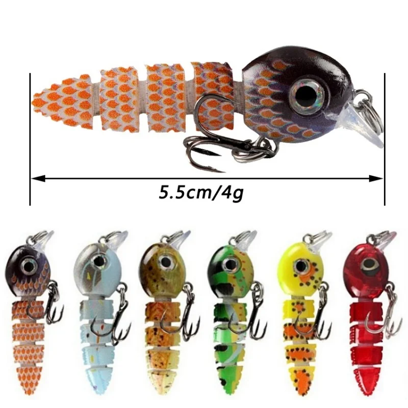 Multi Jointed Swimbait Small Lifelike Hard Wobbler Fish Bait Crankbait Sinking Tackle 3D Sinking Multi Section Bait Fishing Lure