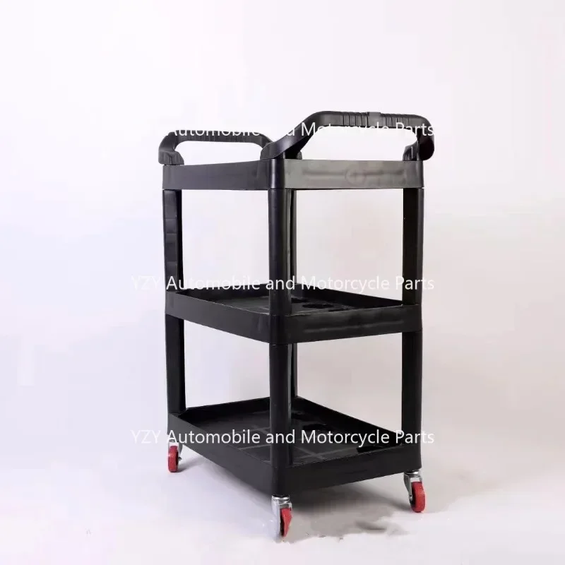 Car Wash Shop Car Beauty Tool Car Special Multi-function Plastic Three Layers Mobile Storage Trolley Shelf Toolbox