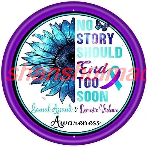 Shan tal Teneke Işareti Rustik Duvar Dekor Duvar Plak Yerli Şiddet Farkındalık Çelenk Işareti, Ev Bahçe Mutfak için Uygun 1 adet