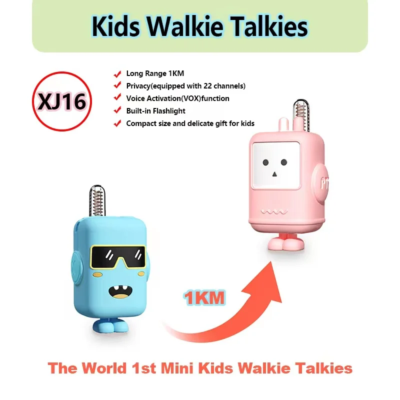 2PCS Walkie Talkie Kids Celular Toys Handheld Transceiver Highlight Phone Radio Interphone Children Talkie Walkie Birthday Gifts