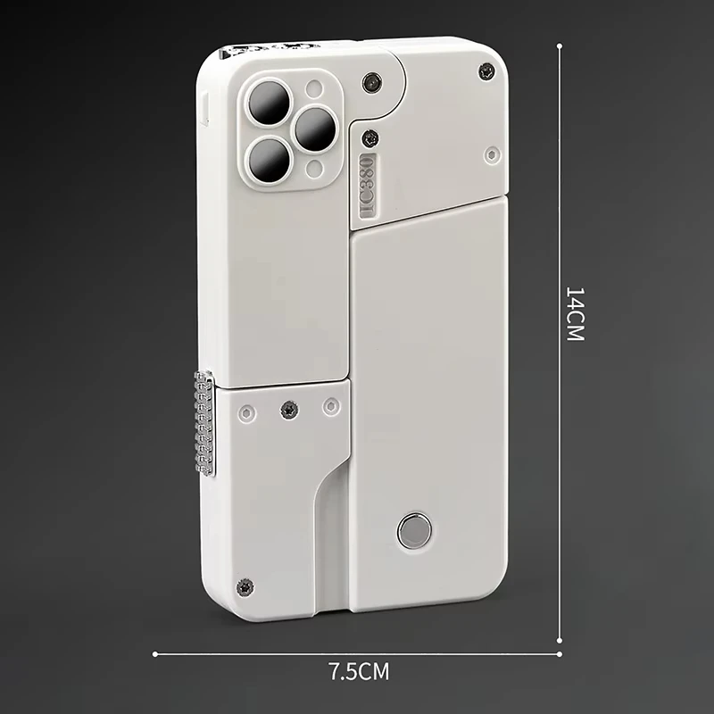 Folding Gun IC380 Toys Pistol Mobile Phone Model Bullet Soft Ammo Shelling Cool Phone 14Pro Max Gift Outdoor Game Sports Toy Gun