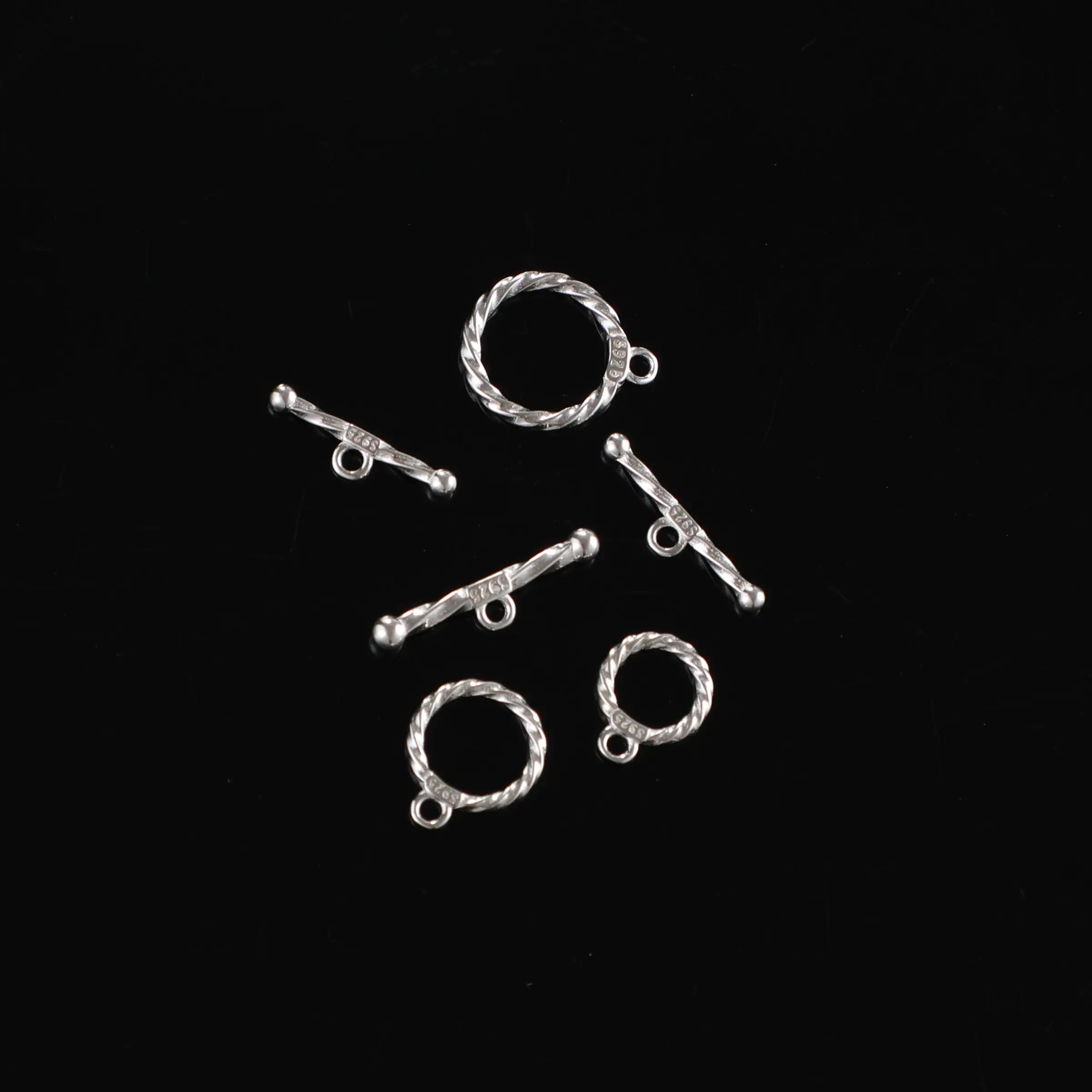 925 فضة الملتوية OT المشابك ، السنانير DIY بها بنفسك سوار ، صنع قلادة ، العثور على المجوهرات الجميلة ، 1Set #5