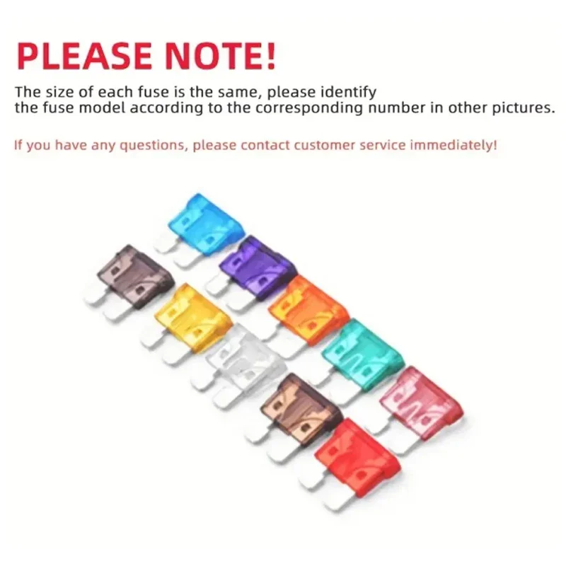 50-100 قطعة مجموعة متنوعة من فيوز السيارة الملف الشخصي متوسط الحجم نوع الشفرة فيوز السيارات سيارة شاحنة 2-35A فيوز مع مشبك صندوق 10 مواصفات