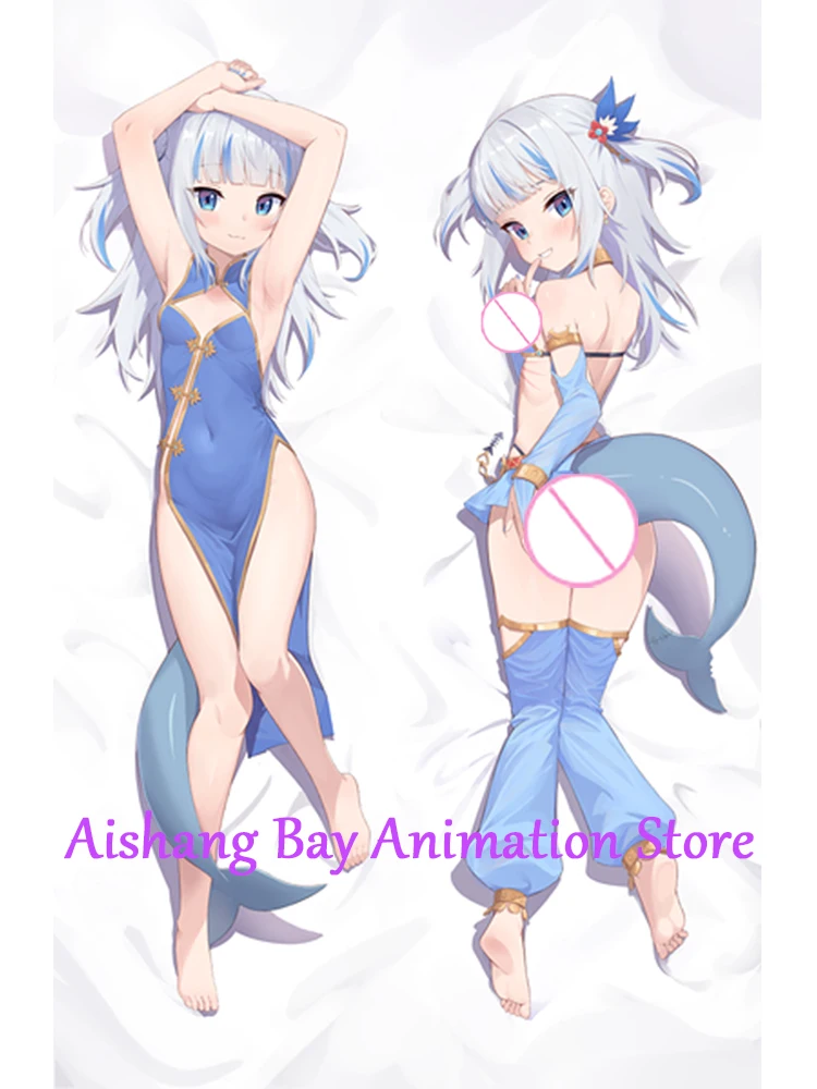 

Dakimakura Anime Pillow Cover Gawr Gura Double Sided Print Life-size Body Decoration