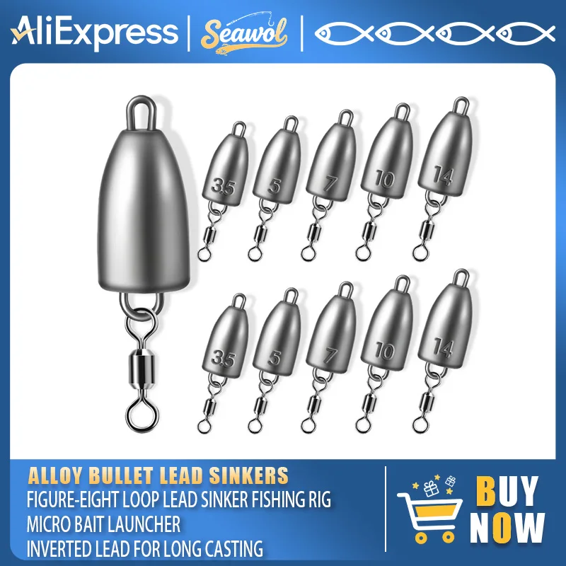 High-Step Bullet Lead Sinker High-Density Casting Fast Sinking Anti-Snag Lure Fishing Weight