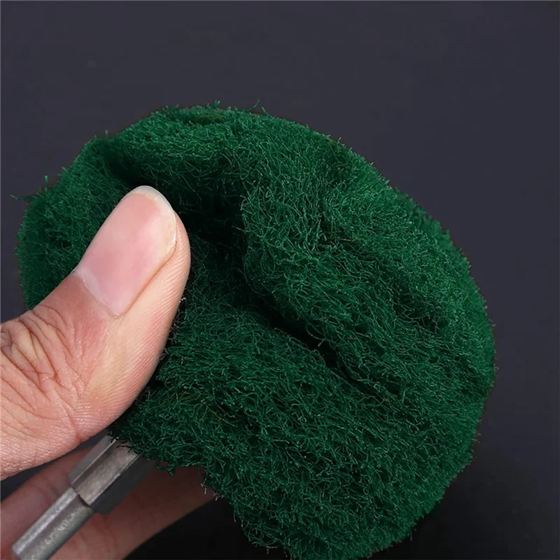 6PCS Dome Type Sanding Mop Polishing Pad, Nylon Fiber Polishing Wheel, 180 Grains Mixed with 320 Grains(Red+Green