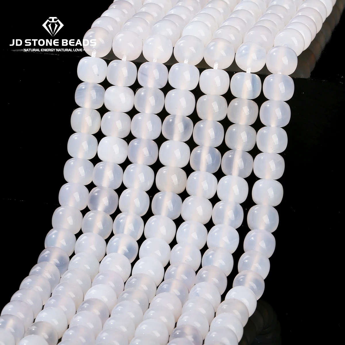

8*9mm Natural Stone White Agate Barrel Shape Bead Polished Loose Spacer Bead for Jewelry Making Diy Necklace Bracelet Accessory