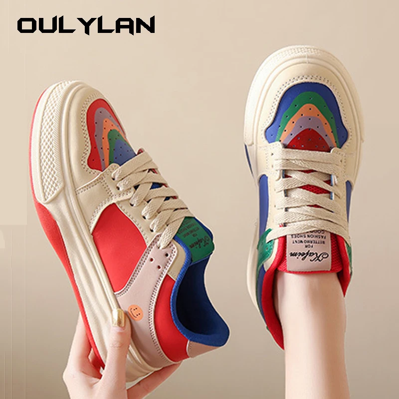 Versatile Casual Sneakers for Women Summer New Style Mandarin Duck Color Matching White Shoes for Women Student Breathable Shoes