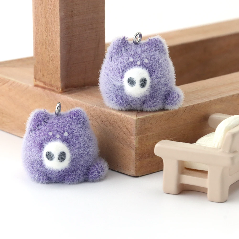 

10pcs Resin Flocking Cute Ghost Hanging Spirit For DIY Keychain Mobile Phone Chain Bag Pendant Jewelry Accessories Material