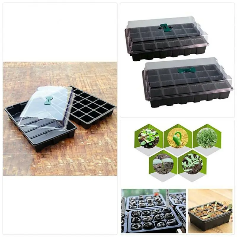 

Set 24 Holes Seedling Tray Seedling Box With Big Holes Gardening Flower And Plant Pots Greenhouse Seed Planting Box With