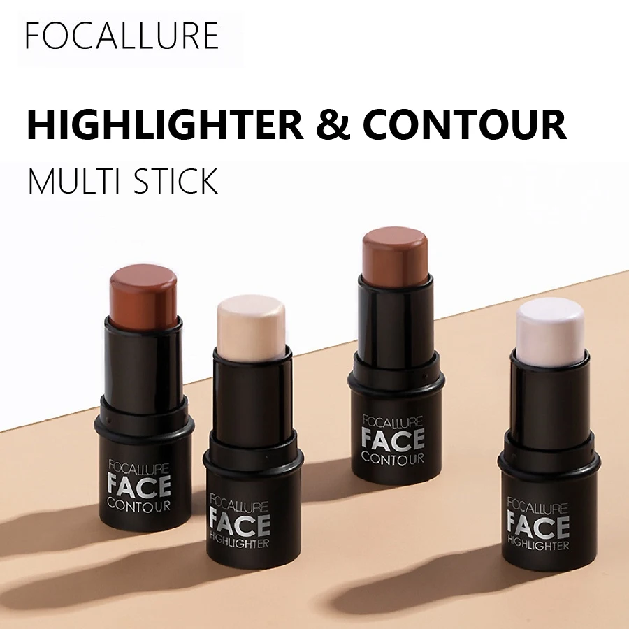 Focallure Highlighter Stick All Over Shimmer Highlighting Powder Creamy Texture Water-proof Silver Light